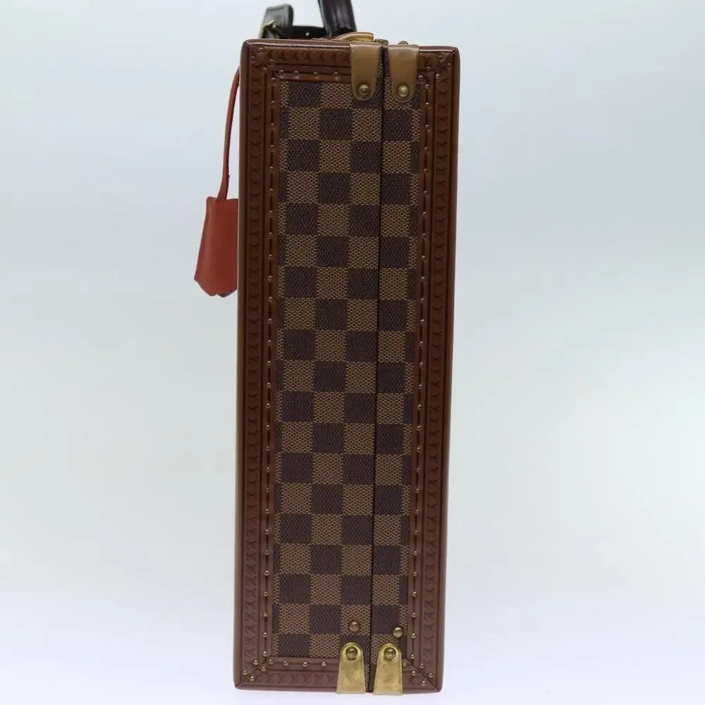 Louis Vuitton Damier Ebene Attache Case Handbag Brown